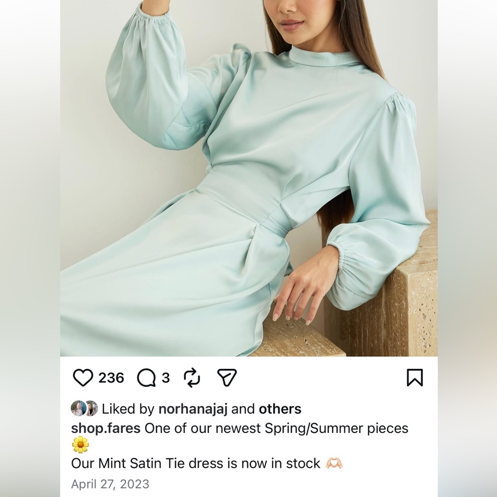 ShopFares Satin Tie Maxi Dress | Mint | XS🩵